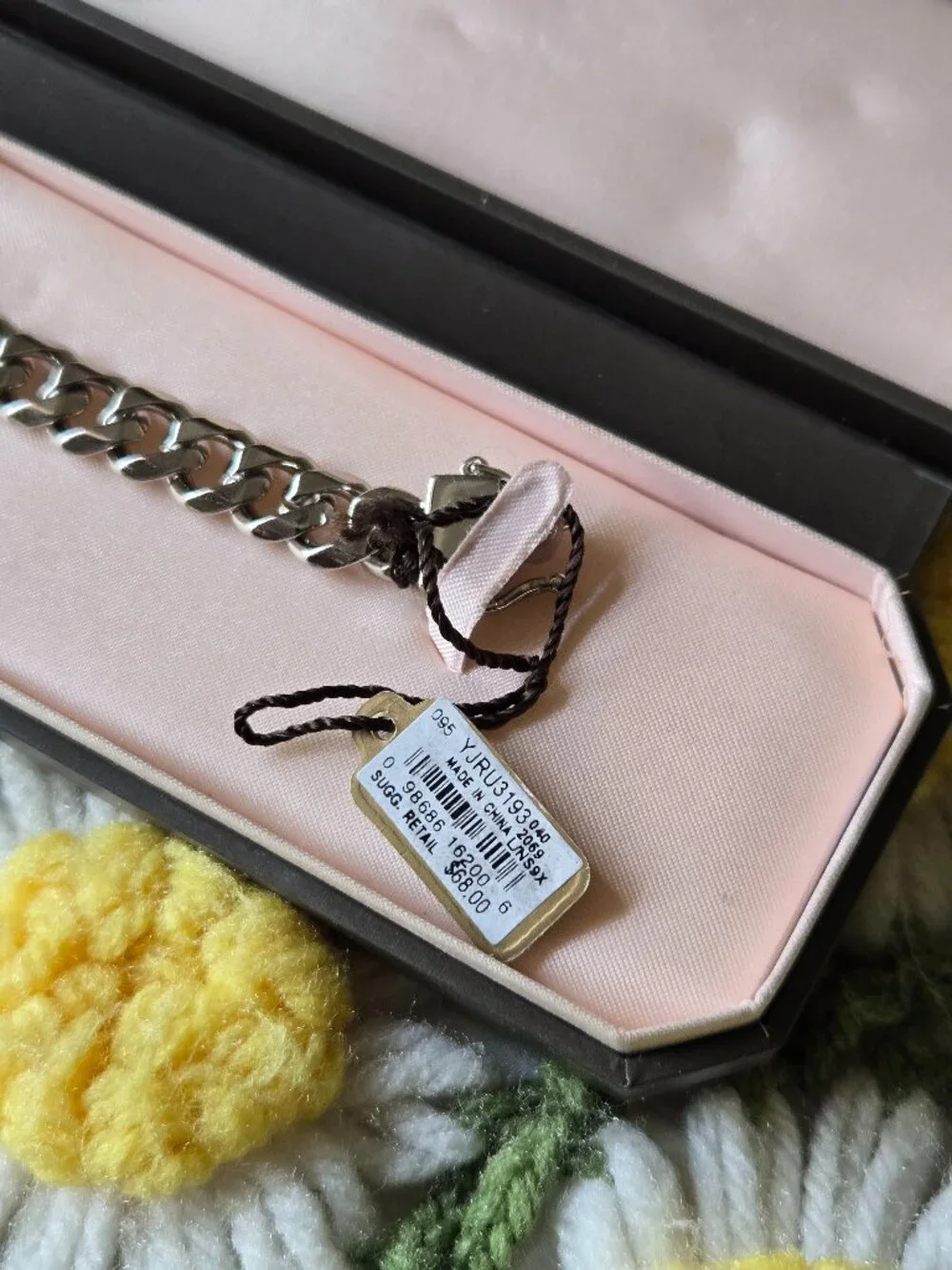 Juicy Couture Rhinestone Script Link Bracelet